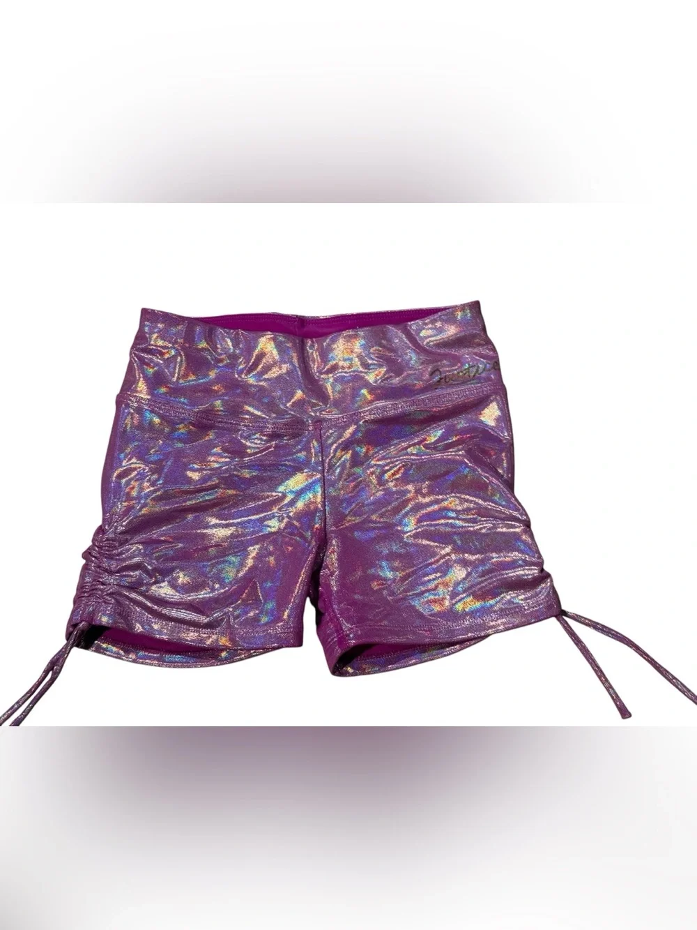 Justice Metallic Purple Gymnastics Shorts Size Medium 10
